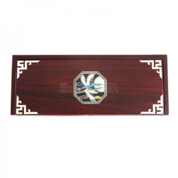 상감자동필함-은선팔각학 - 한쌍의 학과 해 그리고 구름의 조화