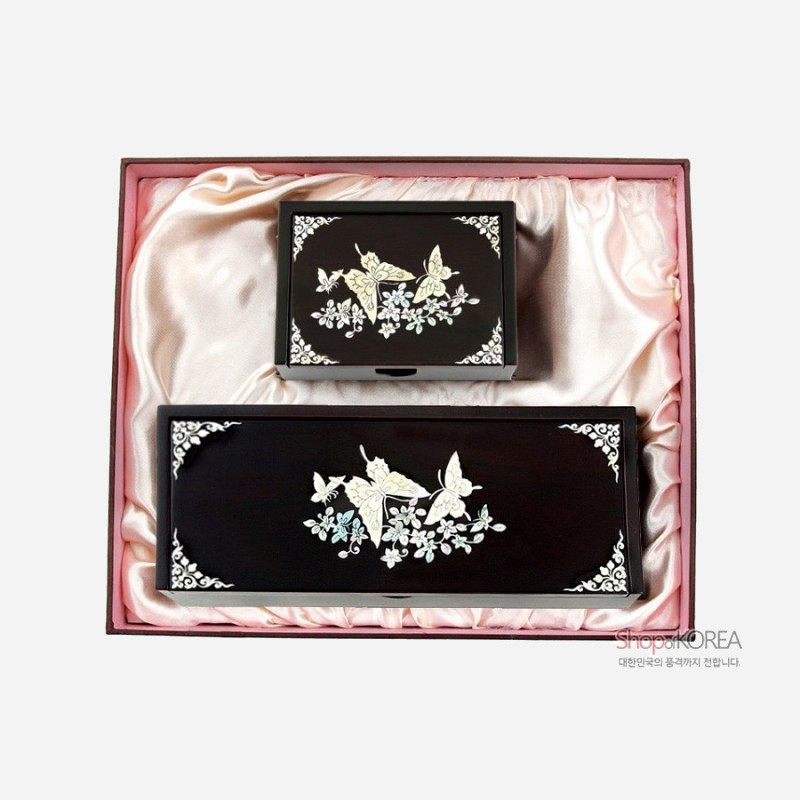 상감자동함세트-나비 - 매화와 나비 디자인이 장점인 제품