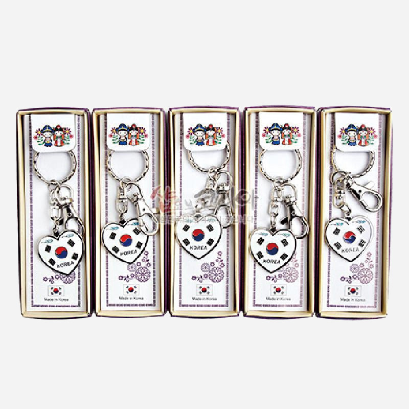 하트열쇠고리 5p세트-태극기 - 태극기 디자인의 열쇠고리5P세트