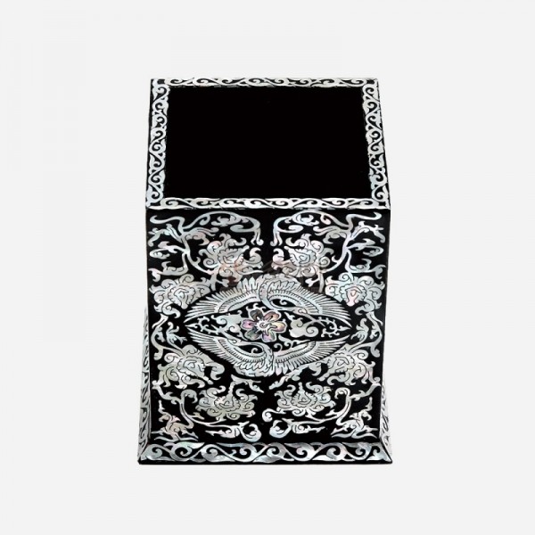 나전칠기 당초쌍학 펜꽂이 - 당초와 쌍학 장식의 고급 연필꽂이