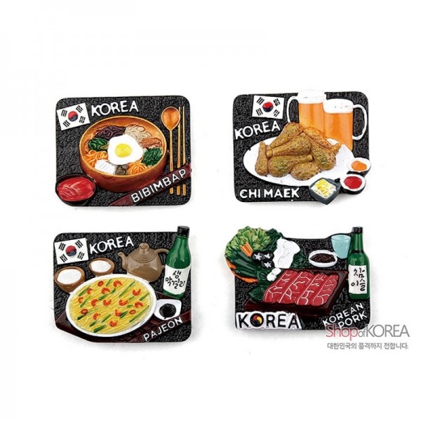 맛있는한식 메모자석 4p - 전통 마블 메모자석
