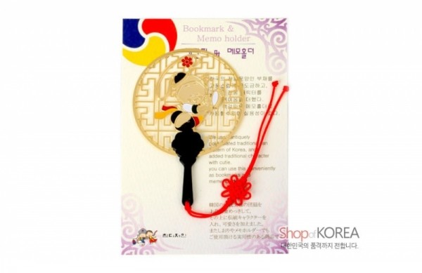 메모홀더 책갈피-사물놀이 - 사물놀이를 하는 귀여운 아이가 특징