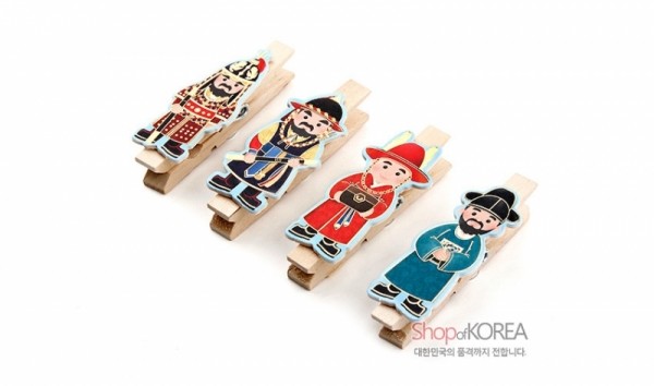 민속 메모자석집게 4P-장군 - 대한민국 메모꽂이