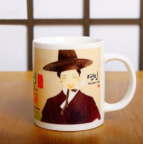 한국의 아침 머그컵 시리즈 [연인-남성] - 한국/한글/한복 전통문화상품