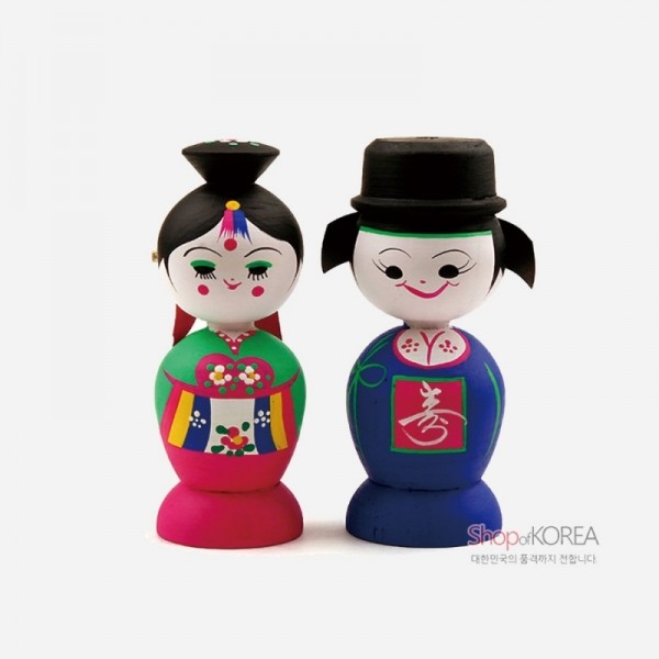 목각혼례인형(대)-신랑신부 - 전통의 멋이 살아있는 목각인형