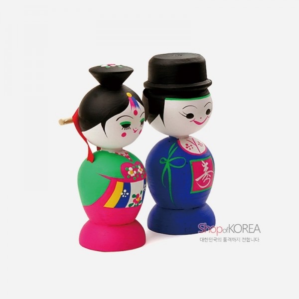 목각혼례인형(대)-신랑신부 - 전통의 멋이 살아있는 목각인형
