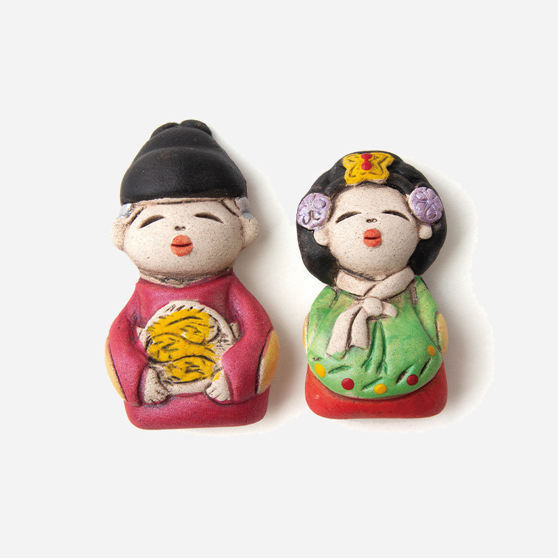 냉장고 자석 황토 -왕과왕비 - 늘 생활속에 함께하는 한국적인 선물