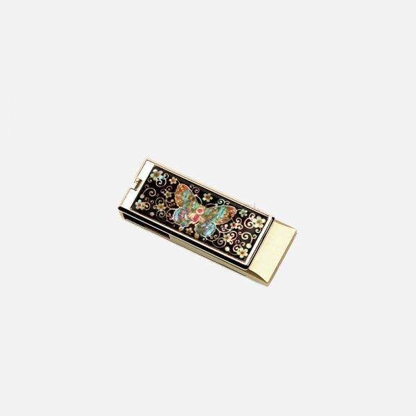 자개 USB 볼펜세트-채색나비16G,32G - 자개에 전통 무늬를 넣은 usb, 고급 자개볼펜 세트