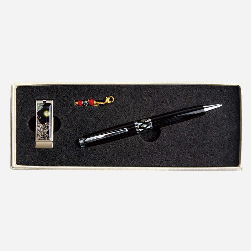 자개 USB 볼펜세트-백호16G,32G - 자개에 전통 무늬를 넣은 usb, 고급 자개볼펜 세트