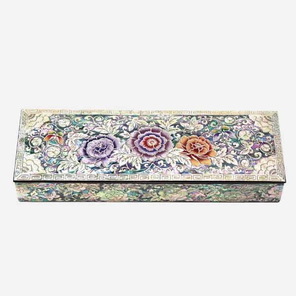 자개필함세트-나전으로 핀 모란(필함,명함케이스,usb32G) - 목단과 나비의 화려한 나전칠기 실속형 필함 3종세트