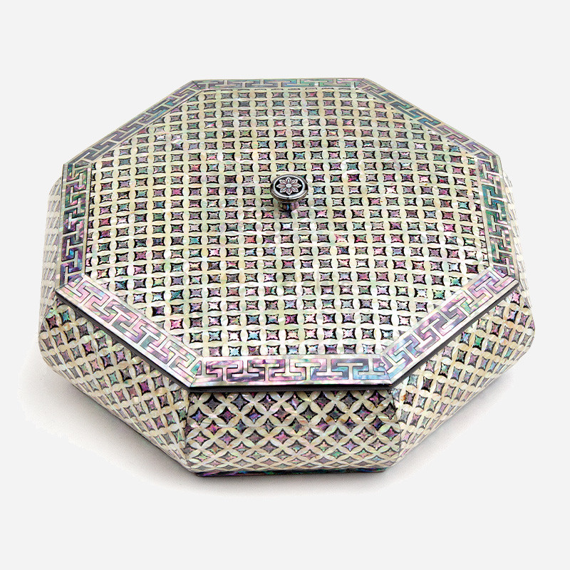 박인호작 팔각다용도함-전통무늬 - 나전칠기 중요무형문화재113호 박인호선생님의 수작