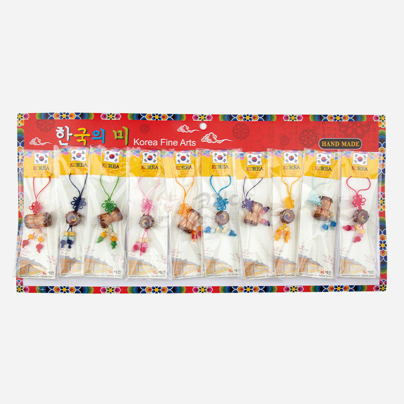 장구와북 매듭 작은열쇠고리 10P세트 - 태극무늬가 들어간 장구와북 핸드폰고리