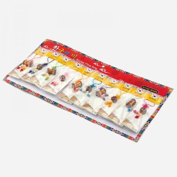 장구와북 매듭 작은열쇠고리 10P세트 - 태극무늬가 들어간 장구와북 핸드폰고리