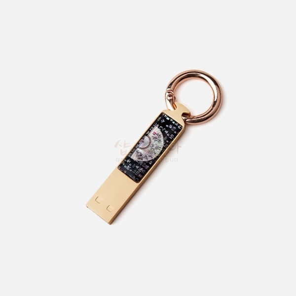 자개 열쇠고리 USB(32G)-훈민정음[부채] - 아름다운 자개의 향연 실용적인 열쇠고리형 USB