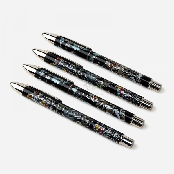 자개문양 4종펜-호작도와 원앙 - 한국의 전통 문양을 담은 볼펜세트