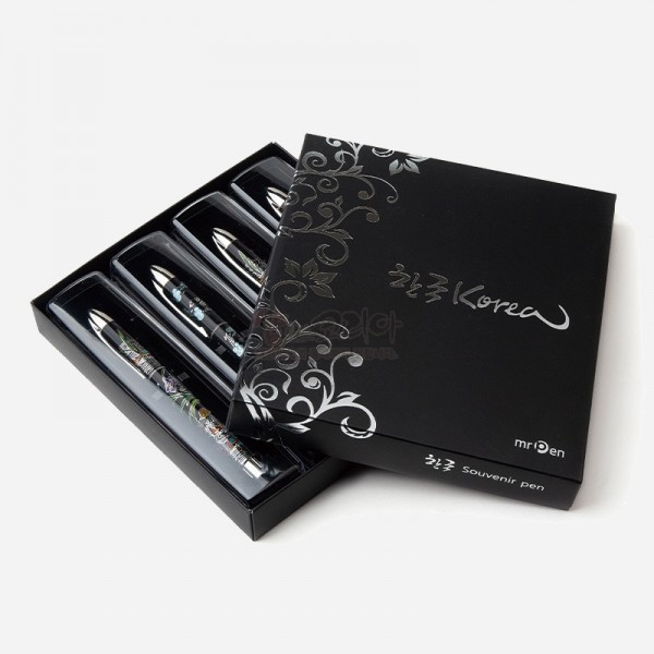 자개문양 4종펜-호작도와 원앙 - 한국의 전통 문양을 담은 볼펜세트