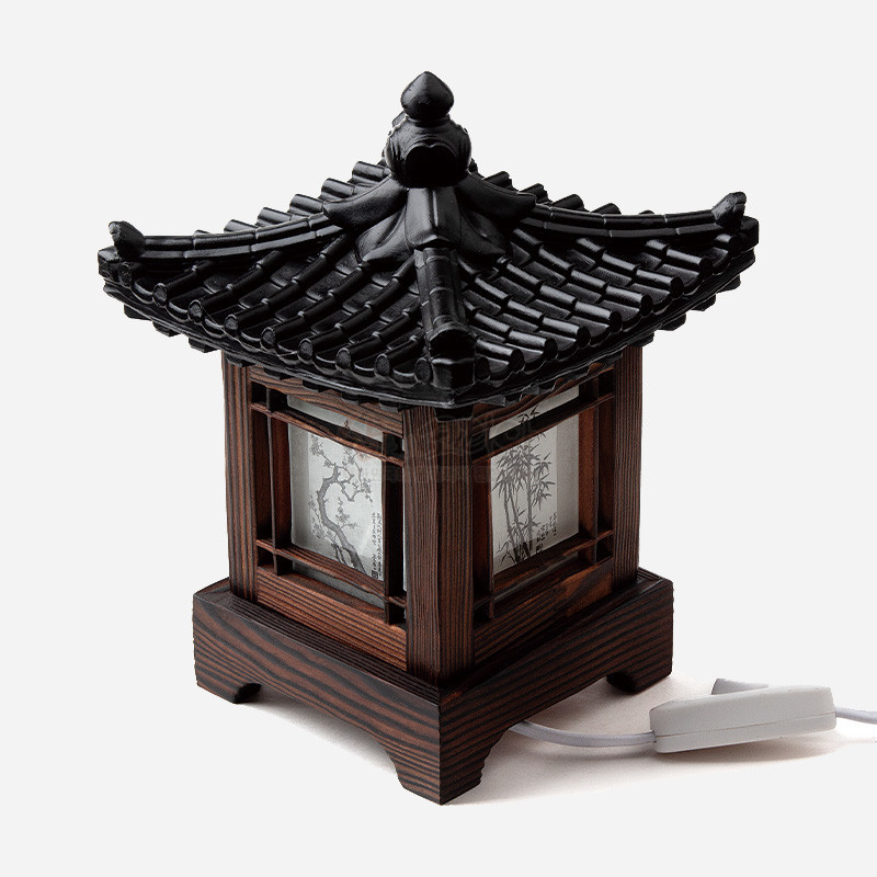 작은좌등-정기와사군자 - 사각기와의 멋스러움과  나무로 섬세하게 깍아 만든 수작업 좌등