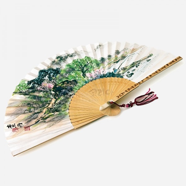 소단 홍현희 작 전통 접부채 - 봄 (합죽선) - 직접 그림을 그린 특별한 부채