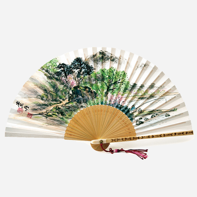 소단 홍현희 작 전통 접부채 - 봄 (합죽선) - 직접 그림을 그린 특별한 부채