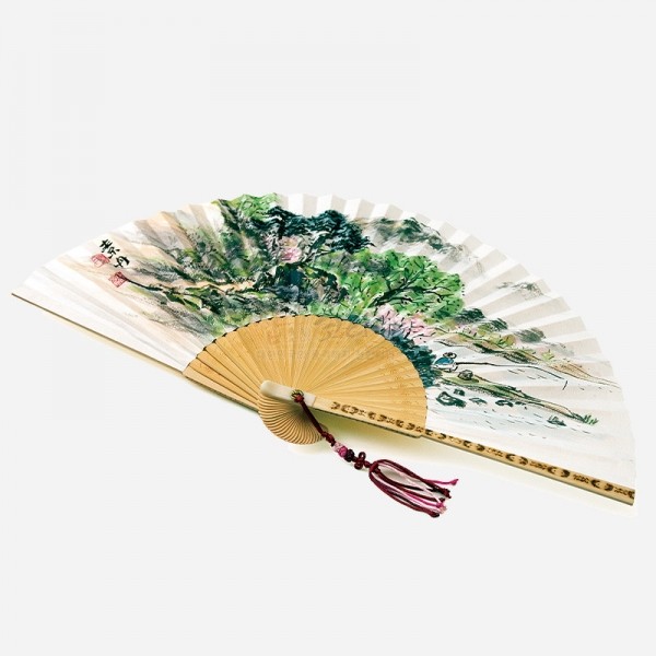 소단 홍현희 작 전통 접부채 - 봄 (합죽선) - 직접 그림을 그린 특별한 부채