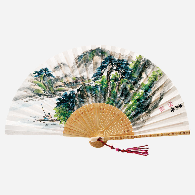 소단 홍현희 작 전통 접부채 - 여름(합죽선) - 직접 그림을 그린 특별한 부채