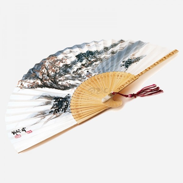 소단 홍현희 작 전통 접부채 - 겨울(합죽선) - 직접 그림을 그린 특별한 부채