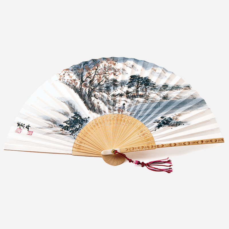 소단 홍현희 작 전통 접부채 - 겨울(합죽선) - 직접 그림을 그린 특별한 부채