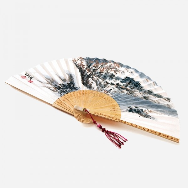 소단 홍현희 작 전통 접부채 - 겨울(합죽선) - 직접 그림을 그린 특별한 부채