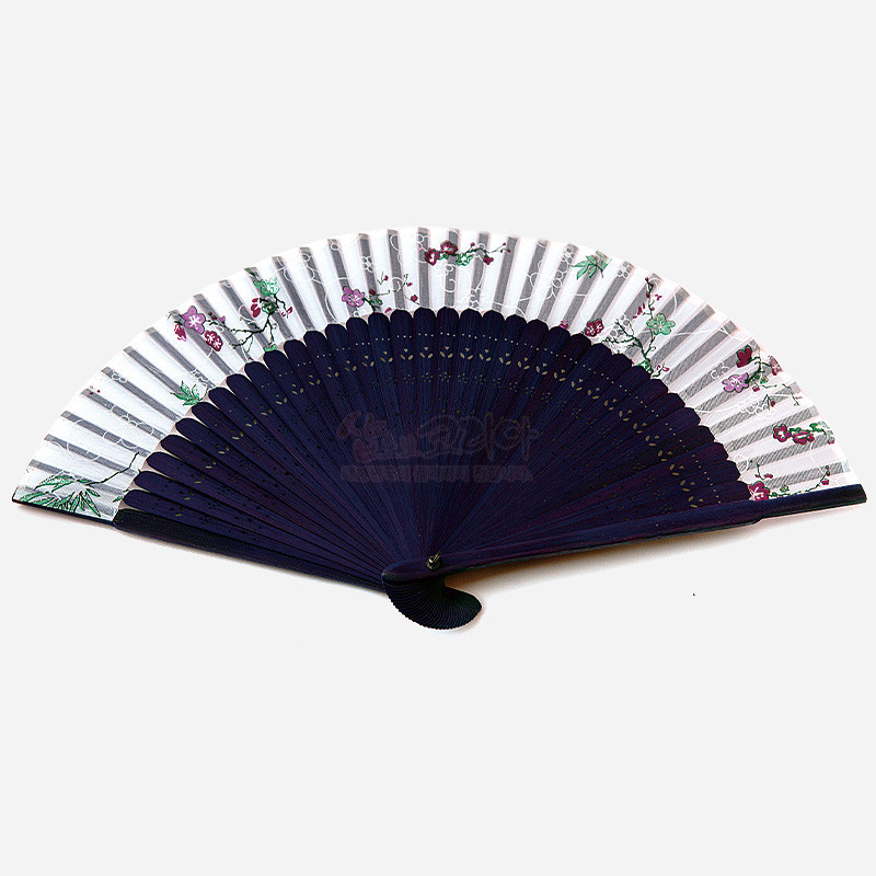 작은 실크수공부채-매화 - 작고 고급스러운 수공예 실크부채