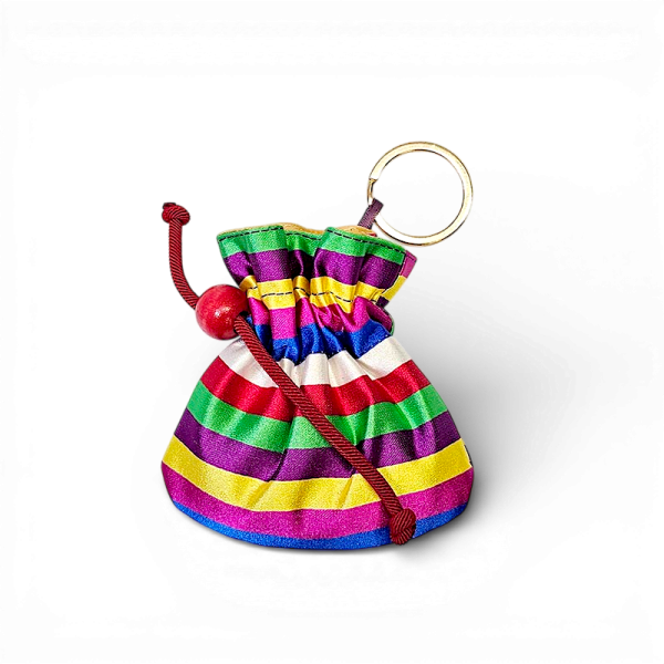 색동 복주머니 키링 - 복을 부르는 예쁜 한국전통 색동 복주머니