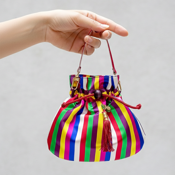 수공예 색동복주머니 손지갑 - 한복 숙련공이 전통을 살리면서도 현대적인으로 만든제품