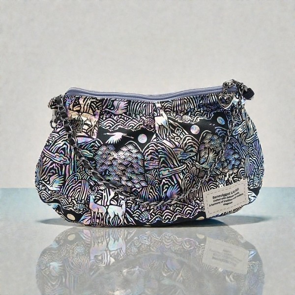 십장생 작은핸드백 - 나전칠기 은빛 자개를 모티브로 만든 십장생핸드백