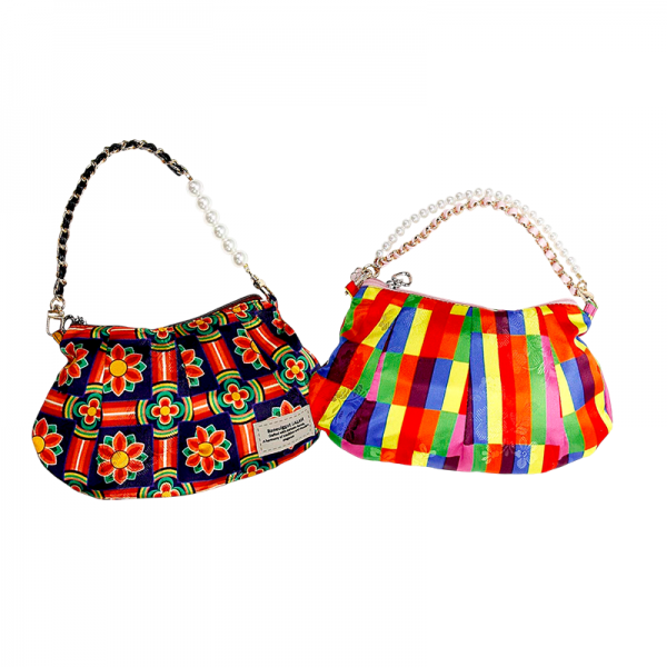 한국 전통문양 미니 핸드백 - 단청, 색동의 화려함과 진주의 우아함으로  한국적 아름다움을 더하는 특별한 미니백