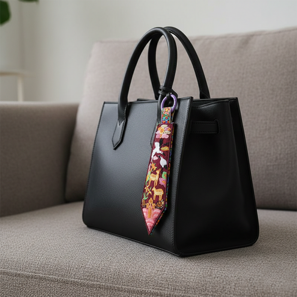 십장생 자수 키링 - 장수와 복을 상징하는 십장생 문양을 담은 키링