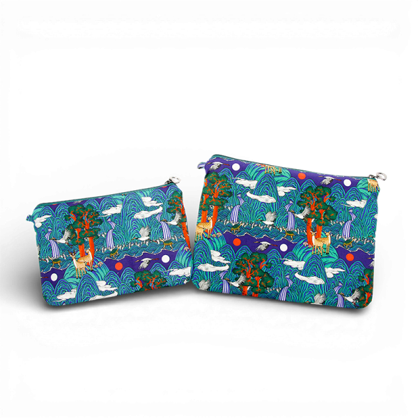 일월오봉도 십장생 파우치 - 한국의 일월오보도 ,십장생디자인으로 건강하고 복된 행복을 담은 파우치