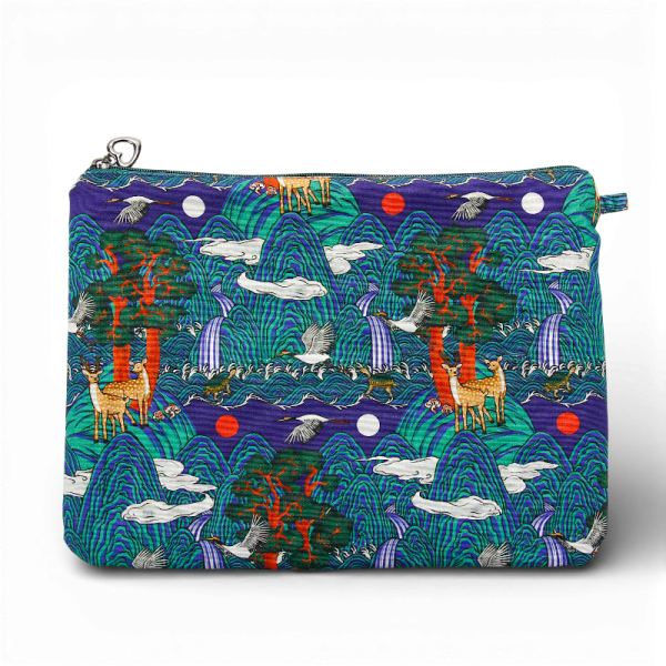 일월오봉도 십장생 파우치 - 한국의 일월오보도 ,십장생디자인으로 건강하고 복된 행복을 담은 파우치