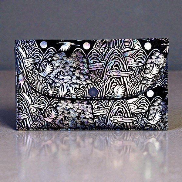 나전칠기 은빛 장생도 장지갑 - 나전칠기 화려한 느낌으로  전해지는 전통지갑