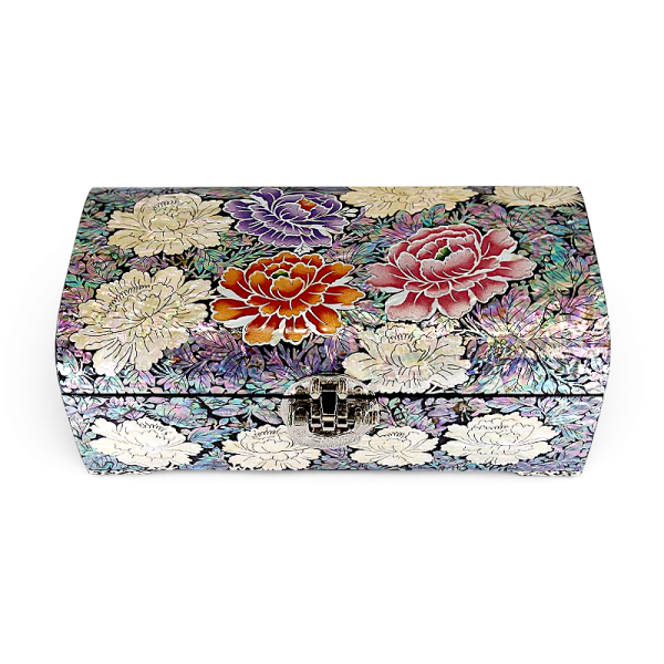 자개 좌보석 굴림 목단꽃 - 한국의 나전칠기, 작은 화원을 품다