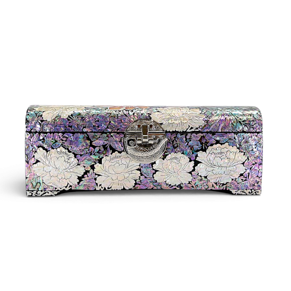 자개 좌보석 굴림 목단꽃 - 한국의 나전칠기, 작은 화원을 품다