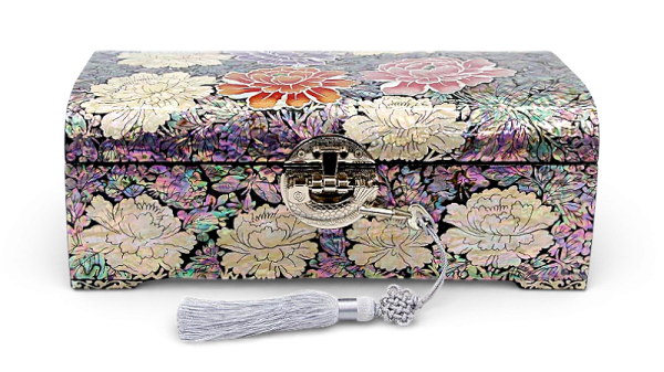 자개 좌보석 굴림 목단꽃 - 한국의 나전칠기, 작은 화원을 품다