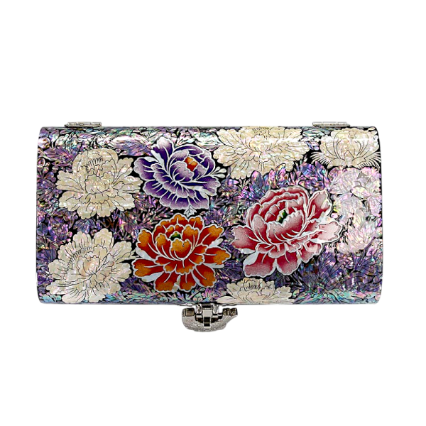 자개 좌보석 굴림 목단꽃 - 한국의 나전칠기, 작은 화원을 품다