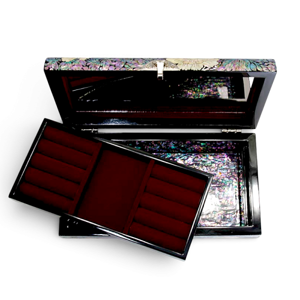 자개 좌보석 굴림 목단꽃 - 한국의 나전칠기, 작은 화원을 품다