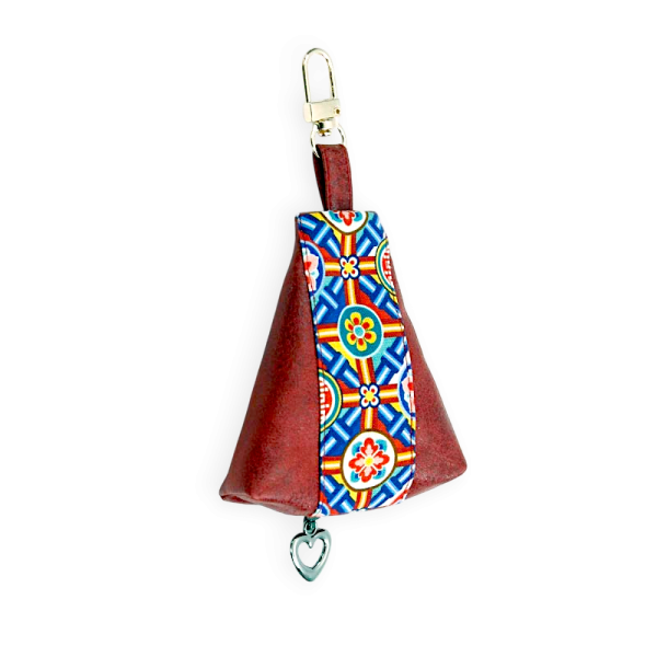 전통단청 동전지갑(적색) - 단청 무늬를 현대적인 감각으로 만든 삼각형 동전지갑