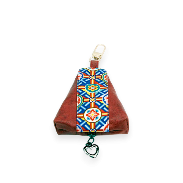 전통단청 동전지갑(적색) - 단청 무늬를 현대적인 감각으로 만든 삼각형 동전지갑