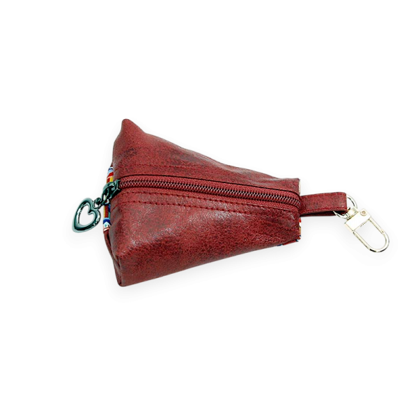 전통단청 동전지갑(적색) - 단청 무늬를 현대적인 감각으로 만든 삼각형 동전지갑