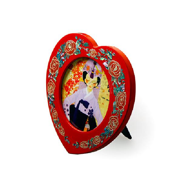 장미문 나전탁상액자[적색] - 고급스러운 디자인의 탁상용액자