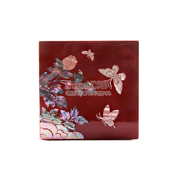 쌍합 목단 적색, 자개 숲으로의 초대 - 화려한 목단 무늬가 담긴 쌍합보석함