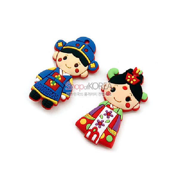 입체메모홀더 2p-신랑신부 - 전통인형 디자인 메모자석