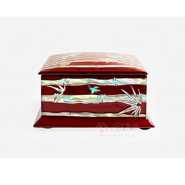 자개 유광명함함-대나무(적) - 책상 위를 빛나게 해 줄 나전칠기