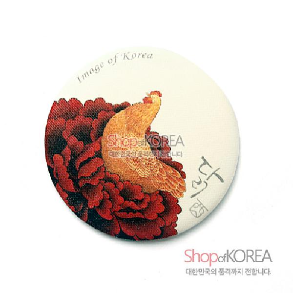 민화 원형손거울- 암탉 - 닭을 모티브로 디자인된 손거울